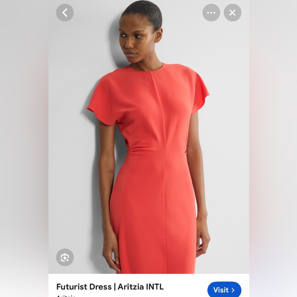 Babaton Futurist Coral Midi Dress